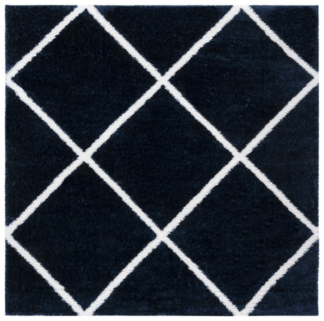 Safavieh Tahoe Shag 6'-7" x 6'-7" Rug in Navy / White