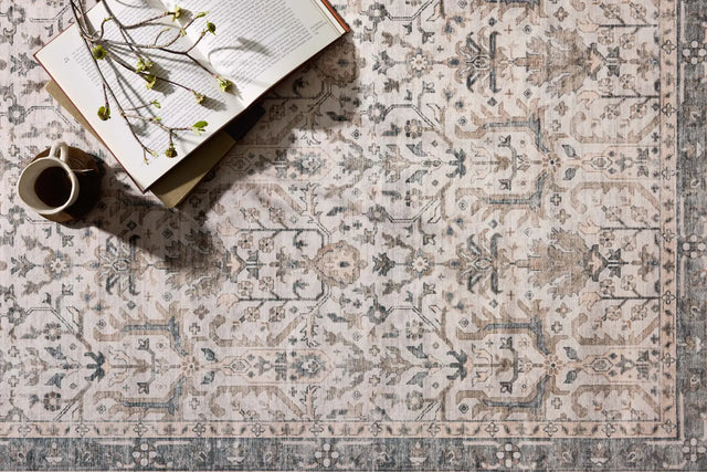 Loloi Anniston ANS-01 Ivory / Stone Rug - closer room scene 1 horizontal