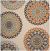 Safavieh Veranda 6'-7" x 6'-7" Rug in Cream / Terracotta