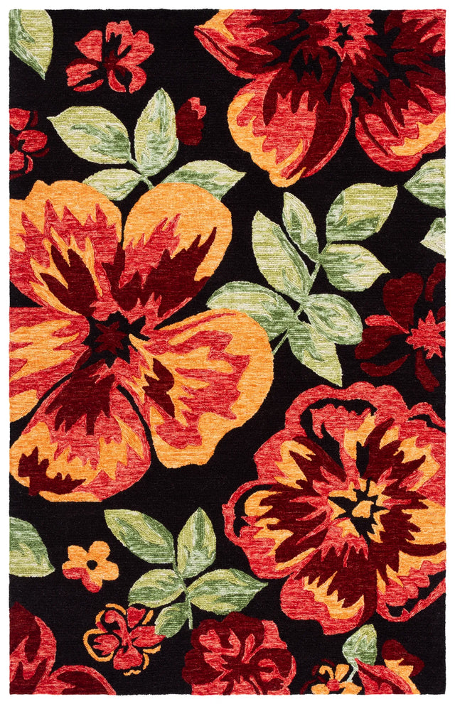 Safavieh Jardin 4'-0" x 6'-0" Rug in Black / Red