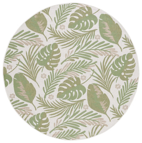 Safavieh Courtyard 6'-7" x 6'-7" Rug in Ivory / Green