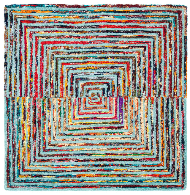 Safavieh Nantucket 4'-0" x 4'-0" Rug in Teal