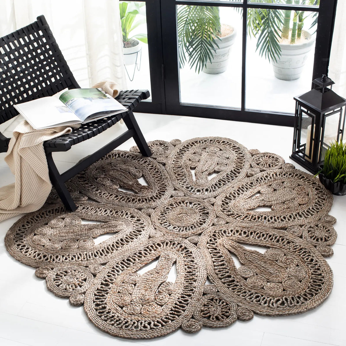 Safavieh Natural Fiber 5'-0" x 5'-0" Rug in Grey