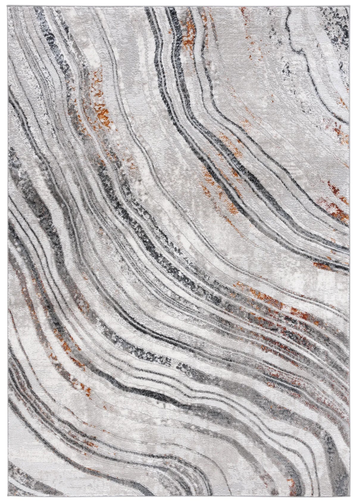 Safavieh Meadow 500 4'-0" x 6'-0" Rug in Light Grey / Black