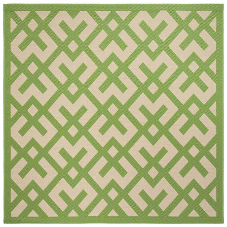 Safavieh Courtyard 5'-3" x 5'-3" Rug in Beige / Green