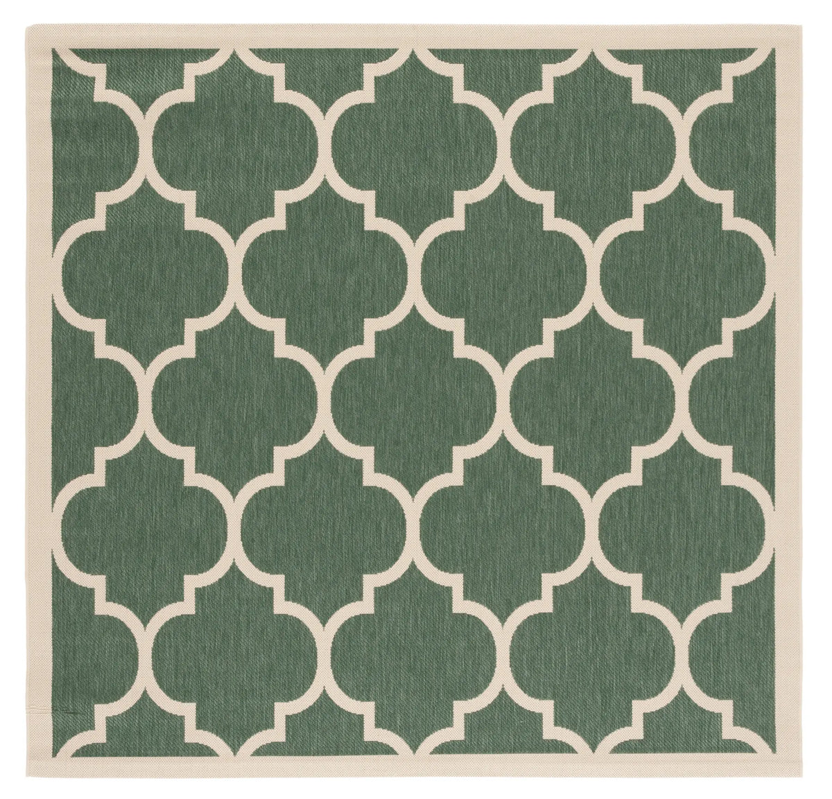 Safavieh Courtyard 6'-7" x 6'-7" Rug in Dark Green / Beige