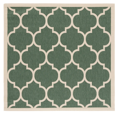 Safavieh Courtyard 6'-7" x 6'-7" Rug in Dark Green / Beige