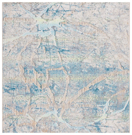 Safavieh Barbados 500 6'-6" x 6'-6" Rug in Ivory Blue / Green
