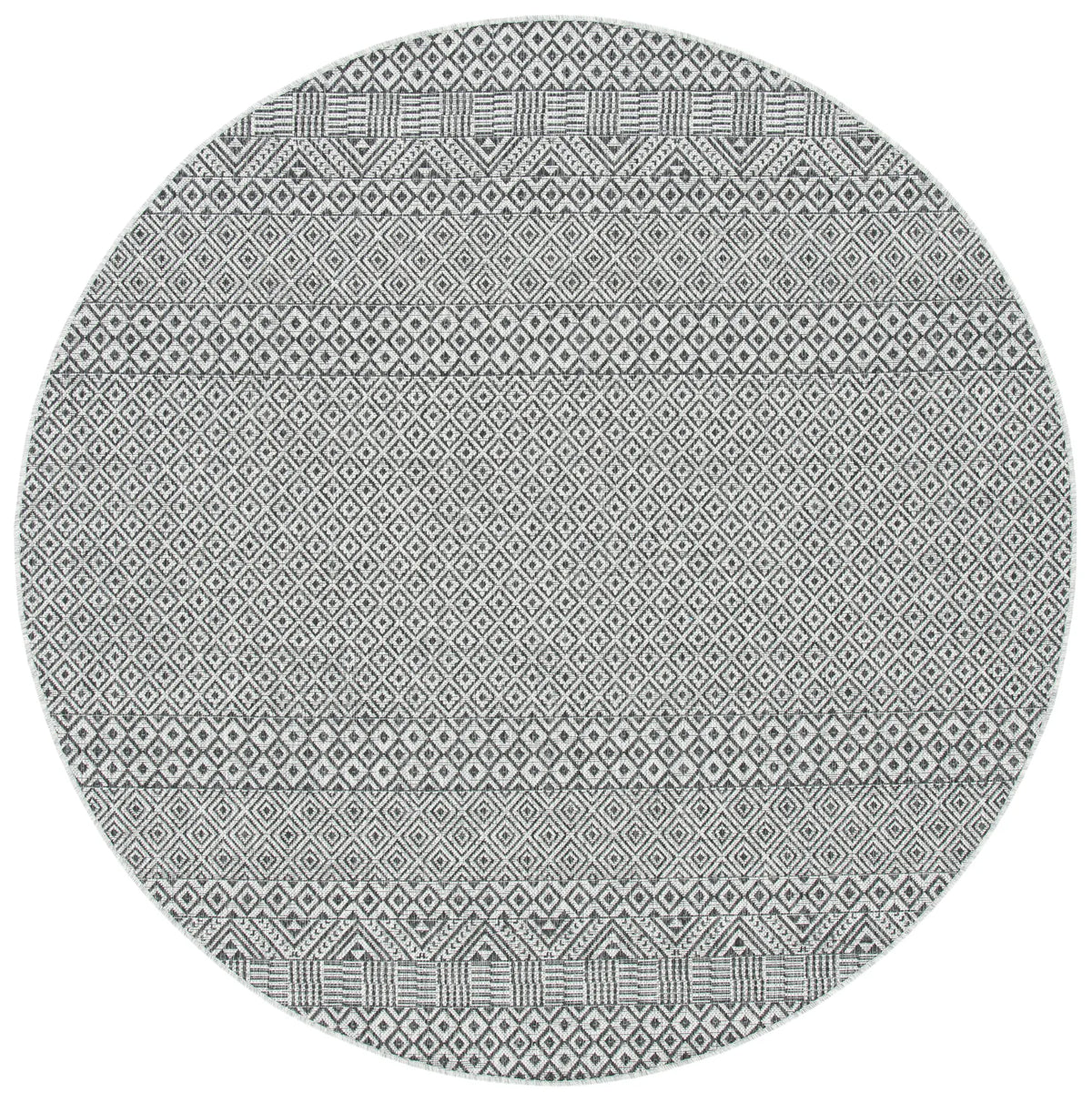 Safavieh Courtyard 10'-0" x 10'-0" Rug in Grey / Black