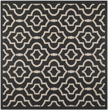 Safavieh Courtyard 7'-10" x 7'-10" Rug in Black / Beige
