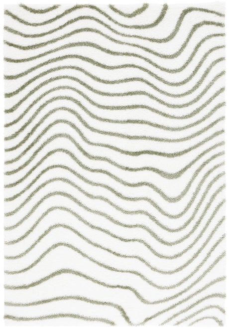 Safavieh Tahoe Shag 4'-0" x 6'-0" Rug in Ivory / Green