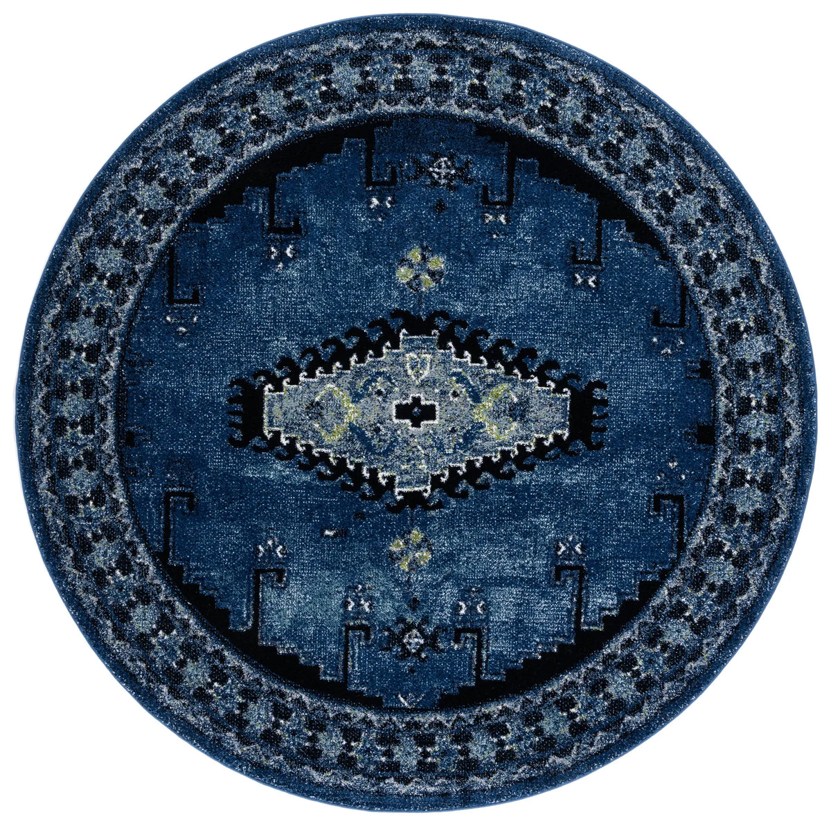 Safavieh Vintage Hamadan 6'-7" x 6'-7" Rug in Blue / Black