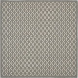 Safavieh Courtyard 6'-7" x 6'-7" Rug in Anthracite / Beige