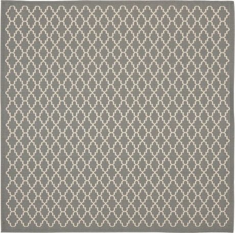 Safavieh Courtyard 6'-7" x 6'-7" Rug in Anthracite / Beige