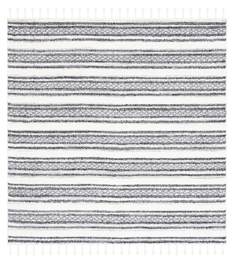 Safavieh Moroccan Tassel Shag 6'-7" x 6'-7" Rug in Grey / Ivory