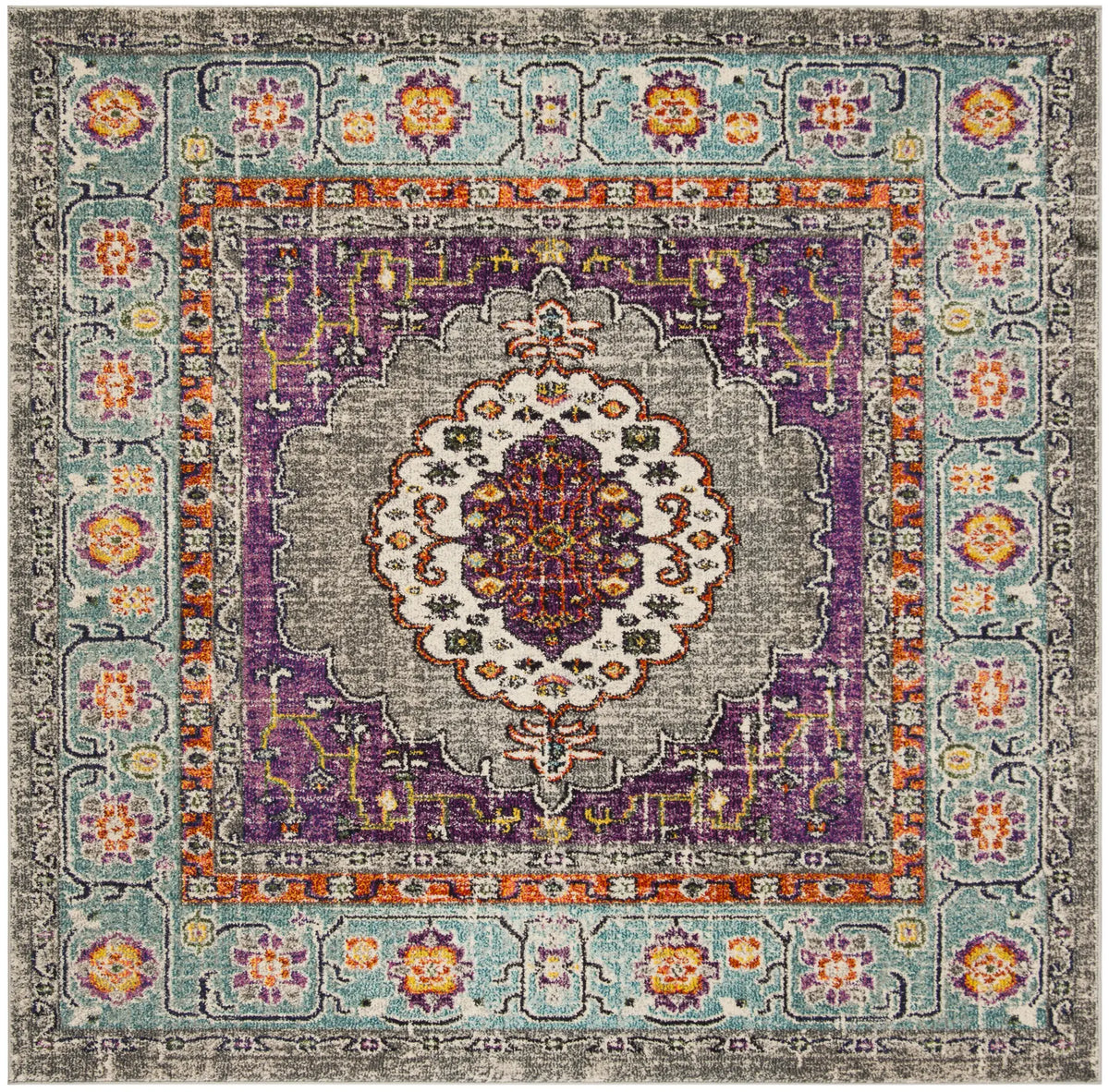 Safavieh Monaco 6'-7" x 6'-7" Rug in Violet / Light Blue