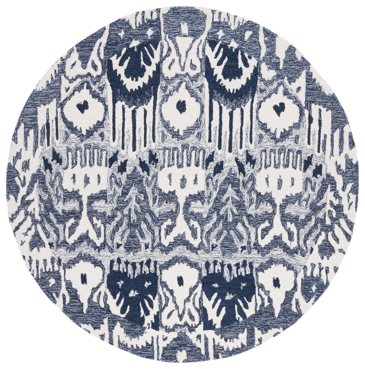Safavieh Ikat 6'-0" x 6'-0" Rug in Blue / Ivory