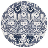 Safavieh Ikat 6'-0" x 6'-0" Rug in Blue / Ivory