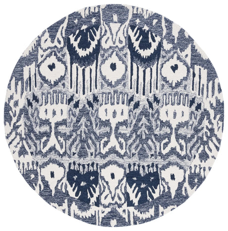 Safavieh Ikat 6'-0" x 6'-0" Rug in Blue / Ivory