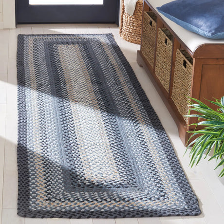 Safavieh Braided 2'-3" x 8'-0" Rug in Dark Grey / Blue