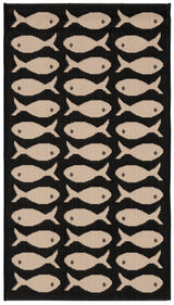 Safavieh Courtyard 2'-0" x 3'-7" Rug in Black / Beige