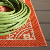 Safavieh Courtyard 4'-0" x 5'-7" Rug in Terracotta