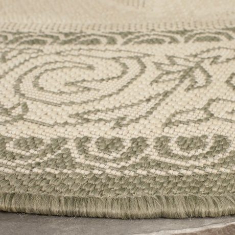 Safavieh Courtyard 6'-7" x 6'-7" Rug in Natural / Olive