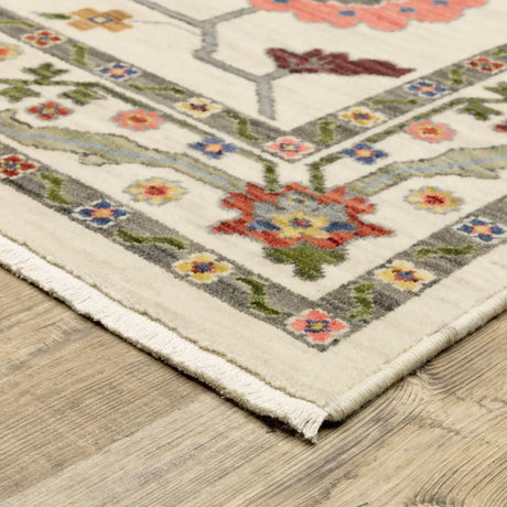 Oriental Weavers Lucca 5506W Ivory/ Multi Rug - corner detail