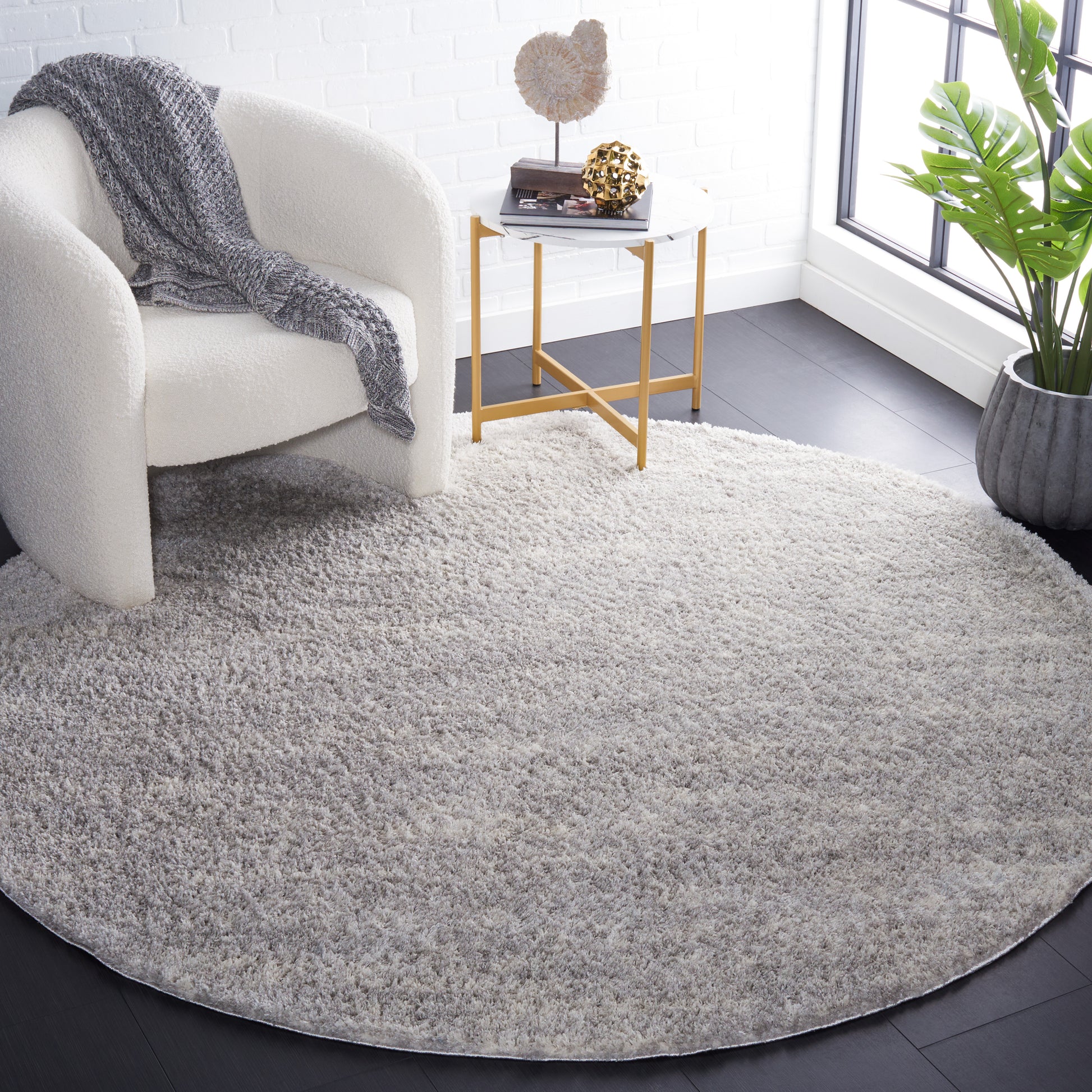 Safavieh Berber Shag Ber563G Grey/Ivory Area Rug