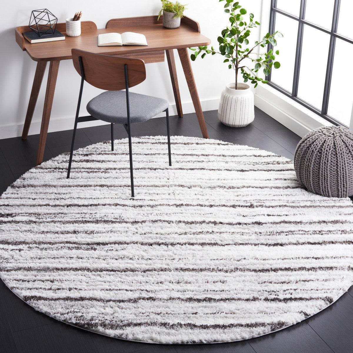 Safavieh Berber Shag Ber565F Grey/Dark Grey Area Rug