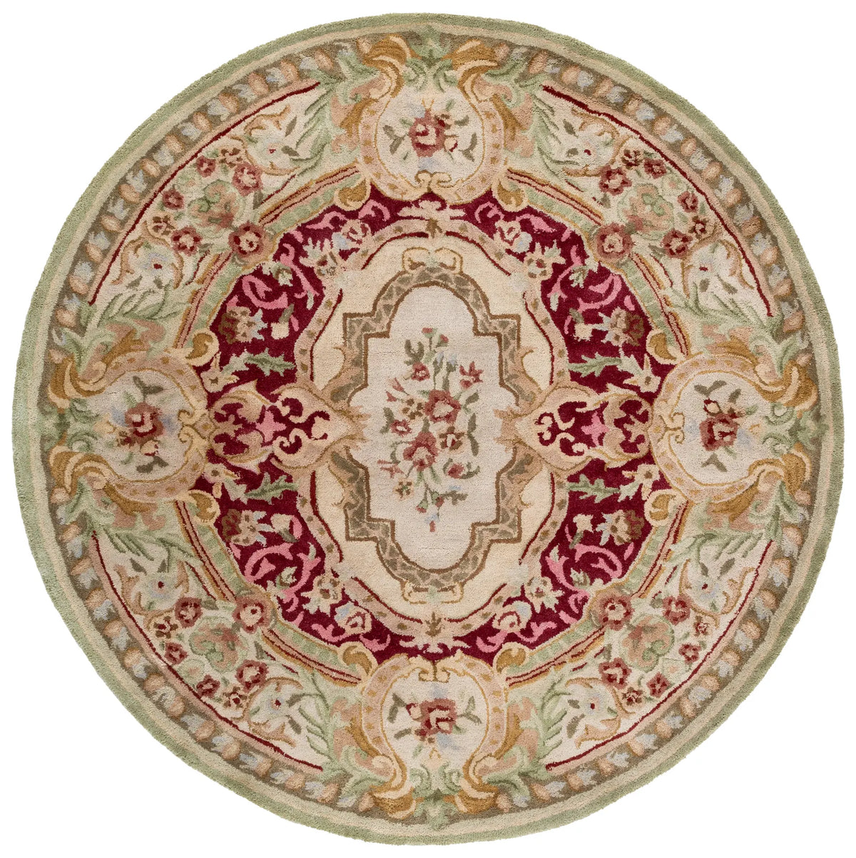 Safavieh Savonnerie 6'-0" x 6'-0" Rug in Red / Ivory