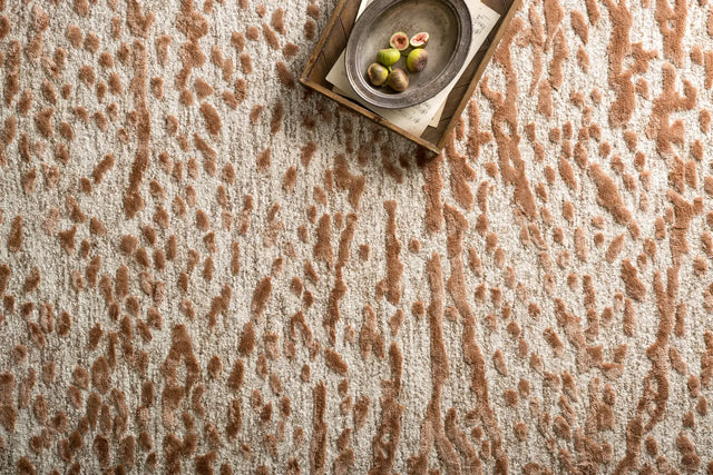 Loloi Juneau Jy-01 Oatmeal/Terracotta Rug - styled aerial 1