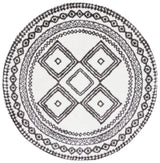 Safavieh Berber Shag 7'-0" x 7'-0" Rug in Ivory / Dark Grey