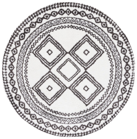 Safavieh Berber Shag 7'-0" x 7'-0" Rug in Ivory / Dark Grey