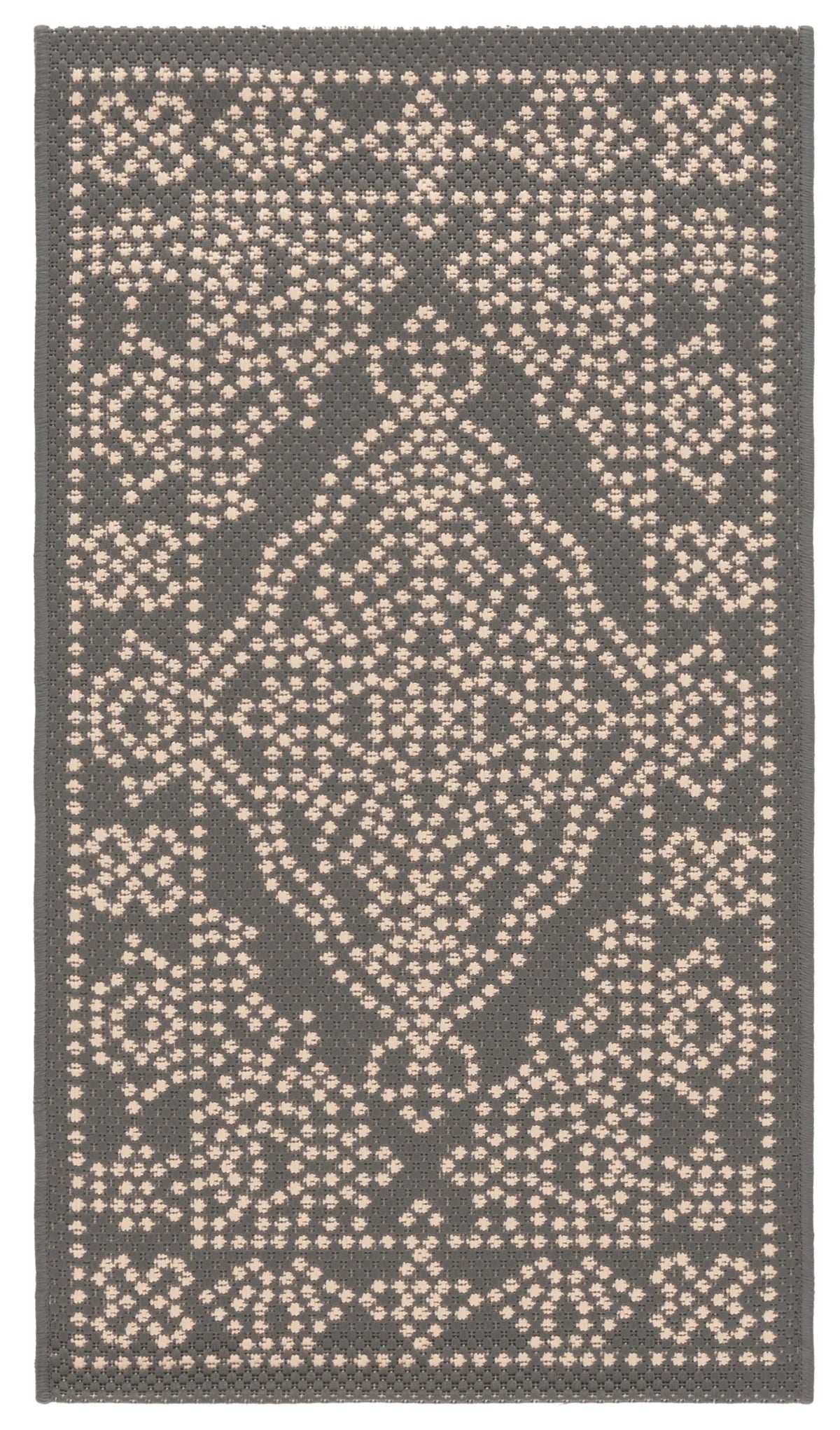 Safavieh Courtyard 2'-0" x 3'-7" Rug in Anthracite / Beige