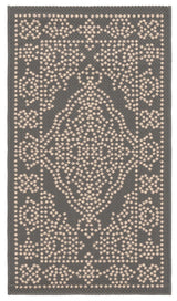 Safavieh Courtyard 2'-0" x 3'-7" Rug in Anthracite / Beige