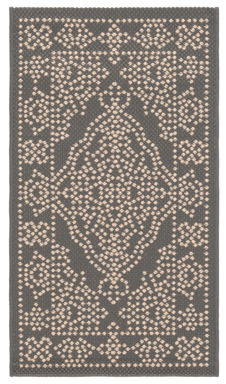 Safavieh Courtyard 2'-0" x 3'-7" Rug in Anthracite / Beige