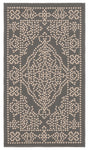 Safavieh Courtyard 2'-0" x 3'-7" Rug in Anthracite / Beige