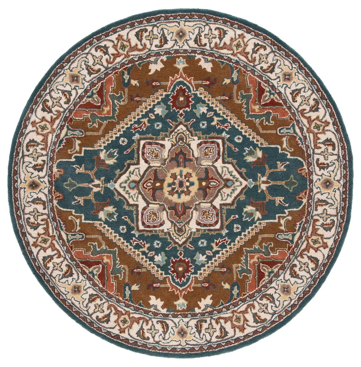 Safavieh Heritage 6'-0" x 6'-0" Rug in Dark Green / Brown