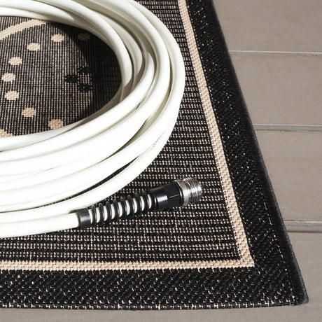 Safavieh Courtyard 4'-0" x 5'-7" Rug in Black / Sand