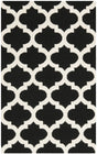 Safavieh Dhurries 3'-0" x 5'-0" Rug in Black / Ivory