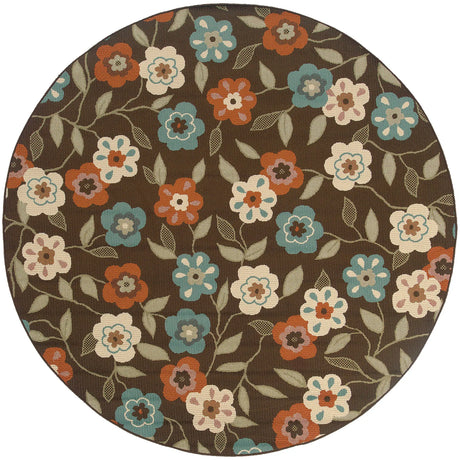 Oriental Weavers Sphinx Montego 2267d Brown / Ivory Rugs - round