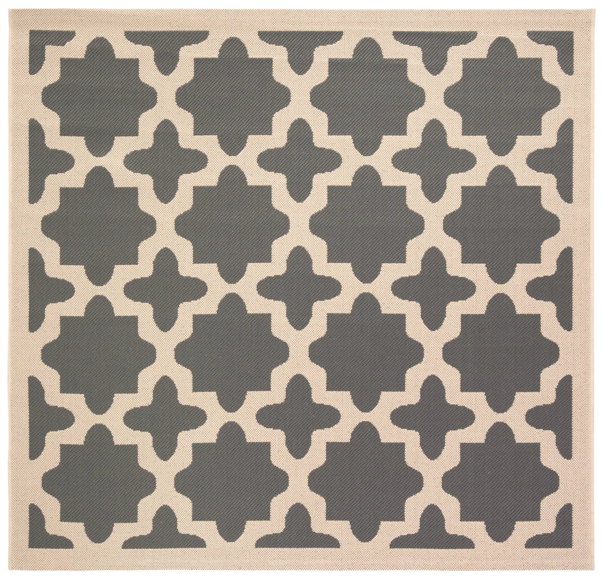 Safavieh Courtyard 5'-3" x 5'-3" Rug in Anthracite / Beige