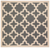 Safavieh Courtyard 5'-3" x 5'-3" Rug in Anthracite / Beige
