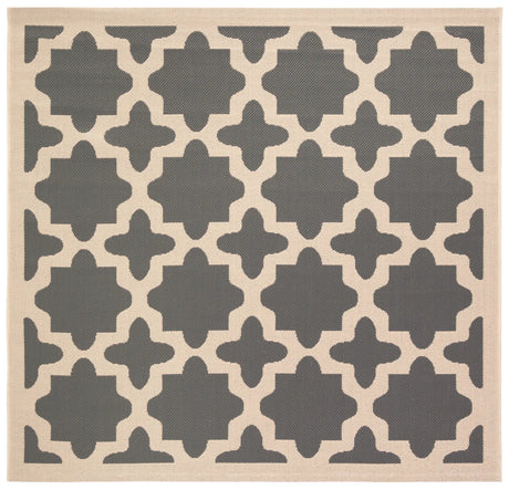Safavieh Courtyard 5'-3" x 5'-3" Rug in Anthracite / Beige
