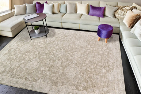 Dynamic Rugs Milano 12502 Power Loomed Transitional Light Grey/Beige/Ivory Rug - Room