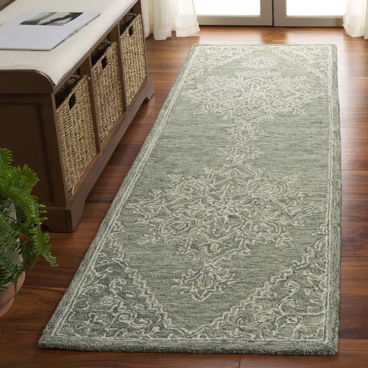 Safavieh Metro 2'-3" x 8'-0" Rug in Green / Ivory