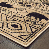 Oriental Weavers Sphinx Woodlands 9651A Ivory / Black Rugs - corner detail