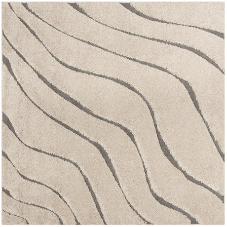 Safavieh Florida Shag 6'-7" x 6'-7" Rug in Cream / Grey