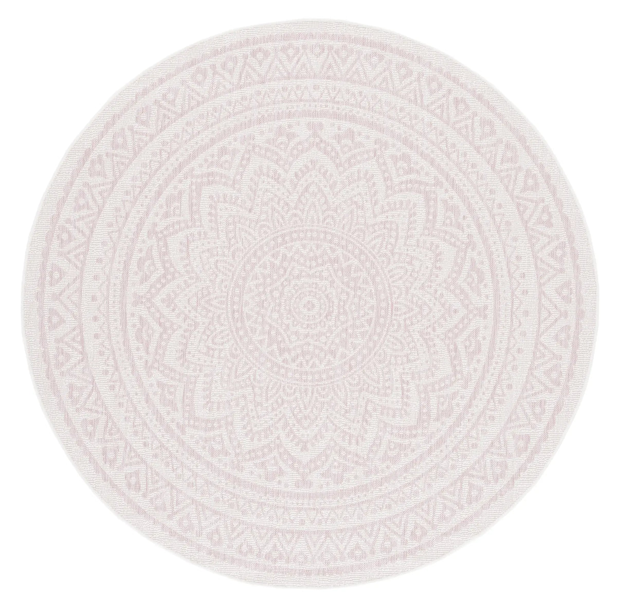 Safavieh Courtyard 6'-7" x 6'-7" Rug in Ivory / Soft Pink